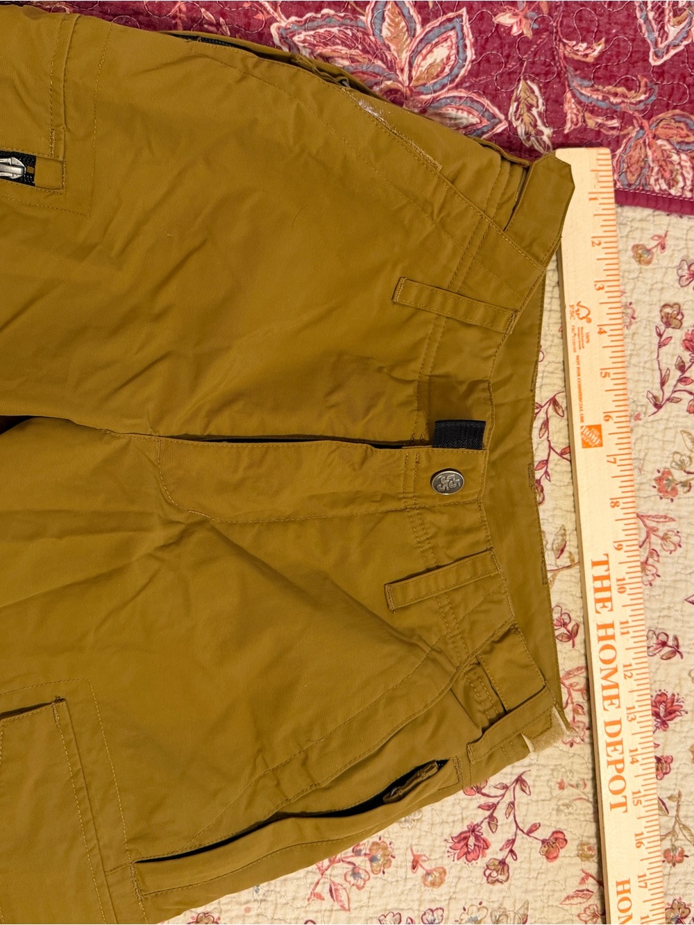 Kids Mustard Cargo Snow Pants with Multiple Pockets - Picture 6 of 7